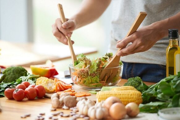 Production de salade de légumes dans la prostatite